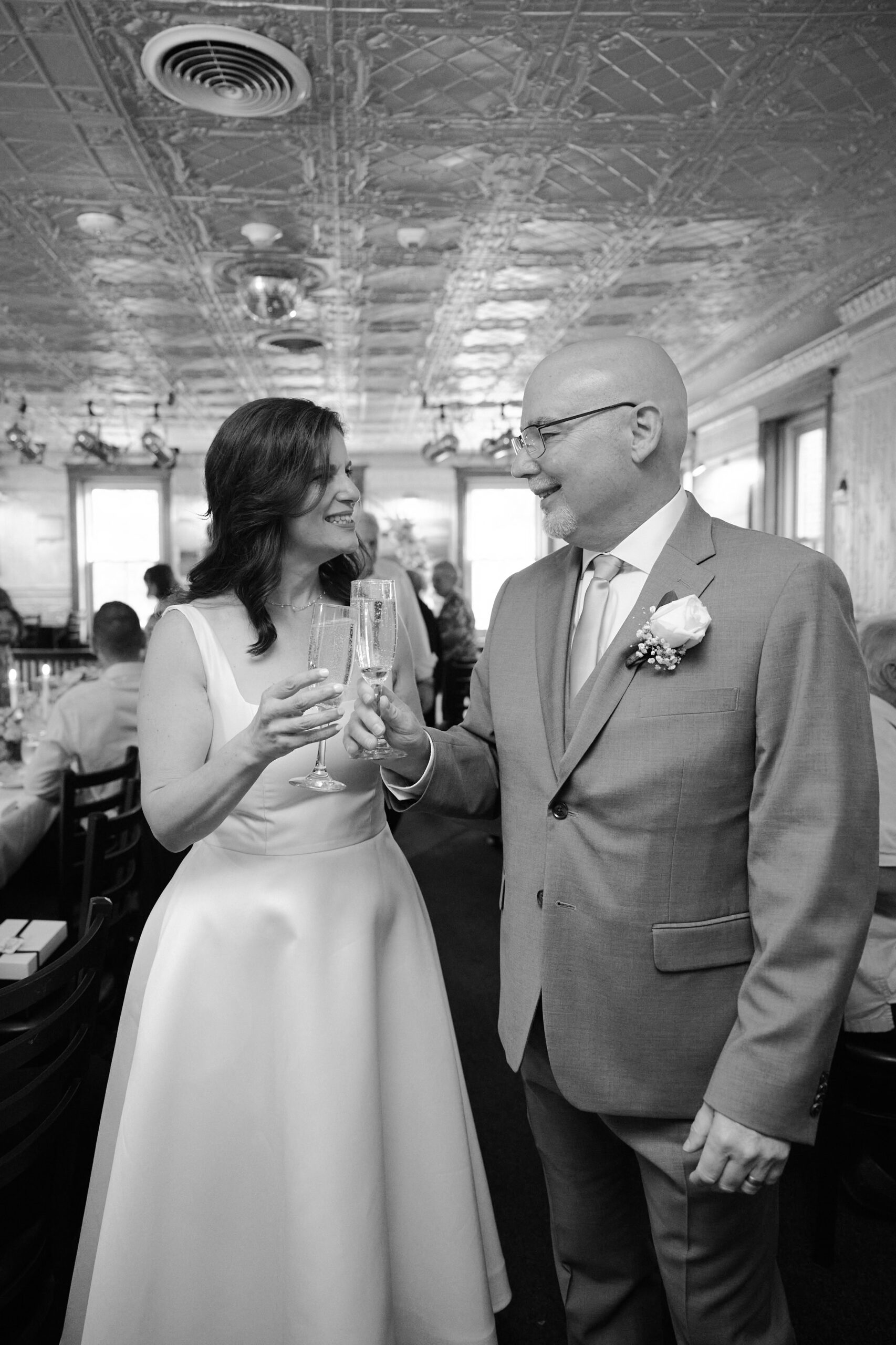 Bride and Groom Toast after their Wedding in the Hudson Valley