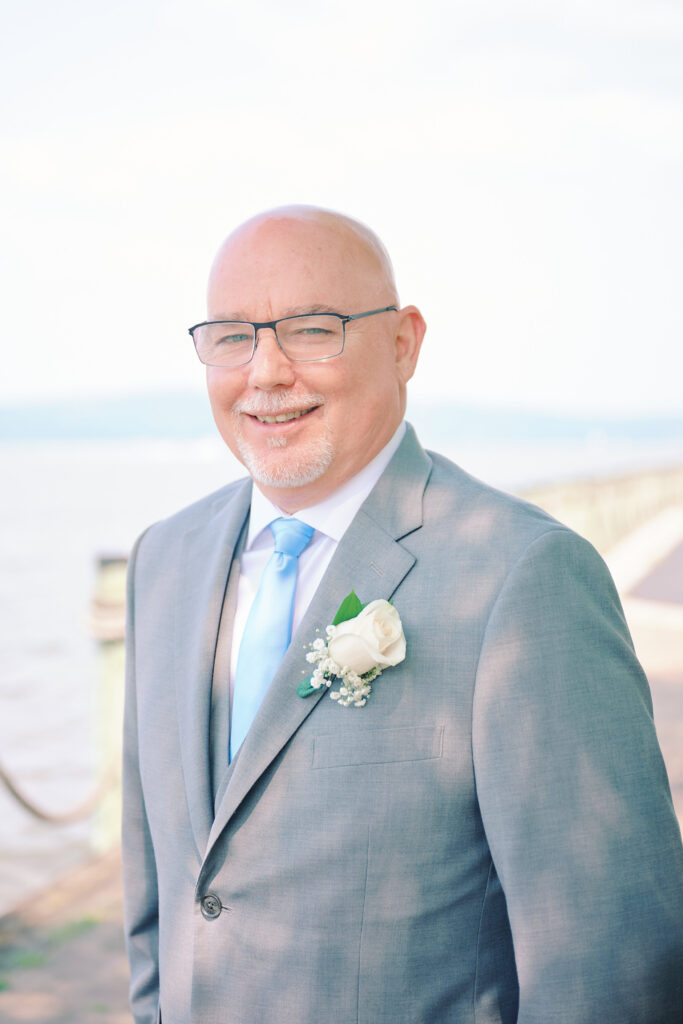 Close up Portrait of Groom for a Hudson Valley Wedding.